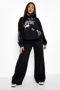 Plus Hoodie Mit Babygirl-Grafitti -Stil Formen Verkäufe pzz09571 black xl 2