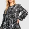 Plus Schößchentop Mit Zebraprint -Stil Formen Verkäufe pzz10072 black xl