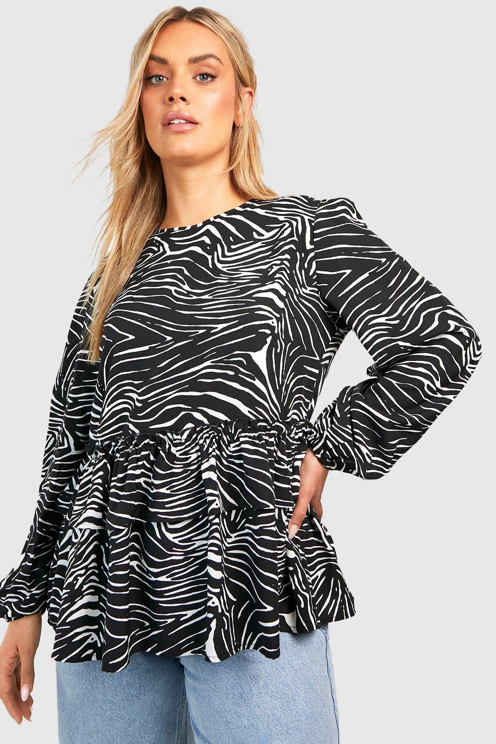 Plus Schößchentop Mit Zebraprint 3 Plus Schößchentop Mit Zebraprint