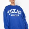 Plus Oversize Sweatshirt Mit Texas-Print -Stil Formen Verkäufe pzz10147 cobalt xl