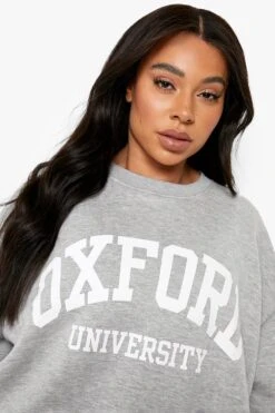 Plus Oversize Oxford University Sweatshirt 9 Plus Oversize Oxford University Sweatshirt -Stil Formen Verkäufe pzz10162 grey xl 3