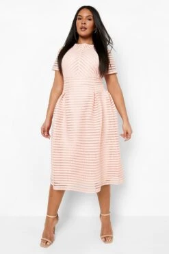 Plus Boutique Midikleid Mit Weitem Rock -Stil Formen Verkäufe pzz10289 blush xl 2