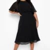 Plus Skaterkleid Mit Falten Und Weiten Ärmeln -Stil Formen Verkäufe pzz10924 black xl