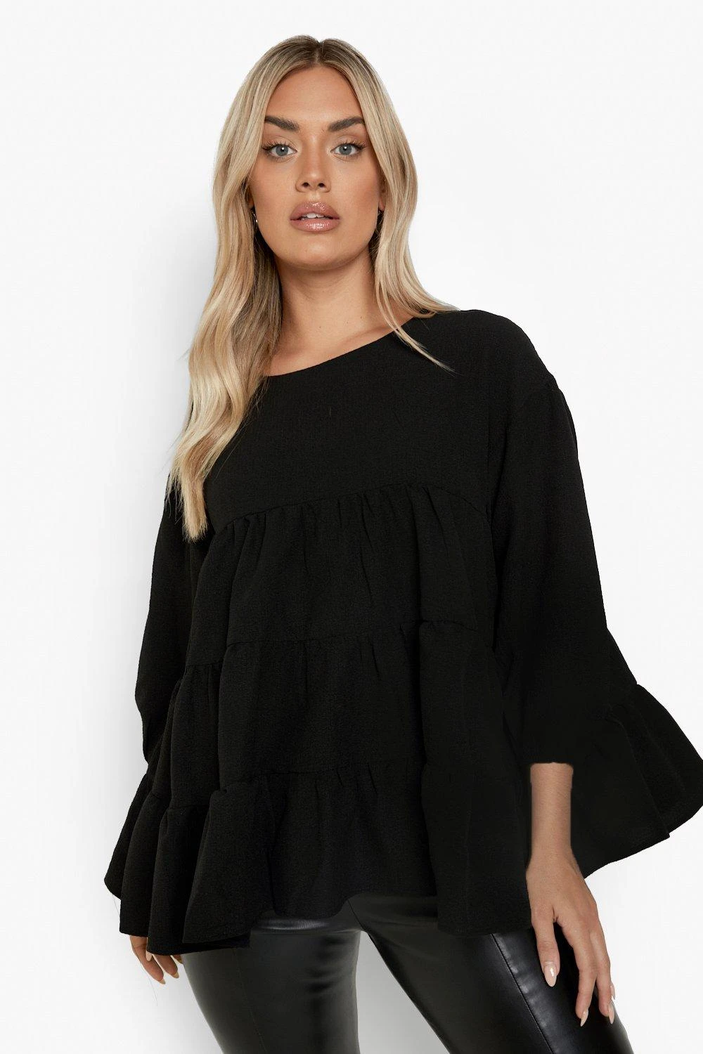 Plus Gestuftes Kitteloberteil In Knitteroptik 3 Plus Gestuftes Kitteloberteil In Knitteroptik