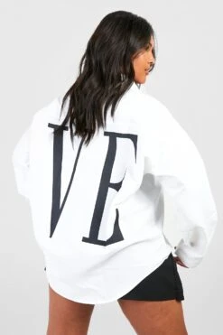 Plus Oversize Hemd Mit Love-Slogan -Stil Formen Verkäufe pzz59672 white xl 1