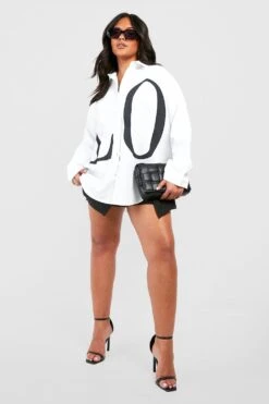 Plus Oversize Hemd Mit Love-Slogan -Stil Formen Verkäufe pzz59672 white xl 2