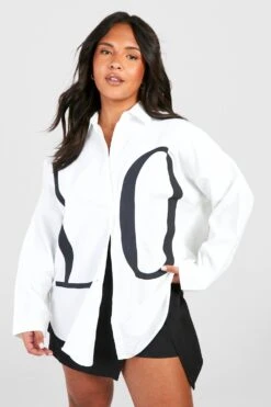 Plus Oversize Hemd Mit Love-Slogan -Stil Formen Verkäufe pzz59672 white xl 3