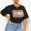 Plus Leopardenprint T-Shirt Mit J'Adore Slogan 1 Plus Leopardenprint T-Shirt Mit J'Adore Slogan -Stil Formen Verkäufe pzz61069 black xl