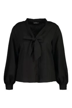 Plus Bluse Mit Schleife -Stil Formen Verkäufe pzz61664 black xl 2