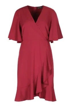 Plus Wickelkleid Mit Rüschen -Stil Formen Verkäufe pzz62365 berry xl 2