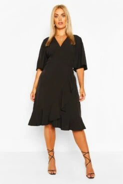 Plus Wickelkleid Mit Rüschen -Stil Formen Verkäufe pzz62365 berry xl 3