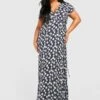 Plus Florales Wickel-Maxikleid -Stil Formen Verkäufe pzz62607 navy xl