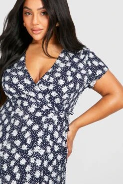 Plus Florales Wickel-Maxikleid -Stil Formen Verkäufe pzz62607 navy xl 3