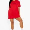 Plus T-Shirt-Kleid Mit Honey-Print -Stil Formen Verkäufe pzz62687 red xl