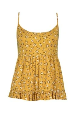 Plus Florales Gestuftes Smok-Trägertop -Stil Formen Verkäufe pzz64229 yellow xl 2