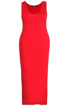 Plus Rundhals-Maxikleid Aus Jersey -Stil Formen Verkäufe pzz64939 red xl 2