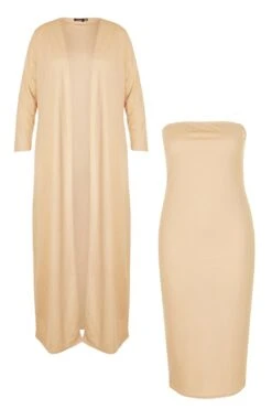 Plus Bandeau-Kleid Und Duster-Mantel -Stil Formen Verkäufe pzz65415 stone xl 2