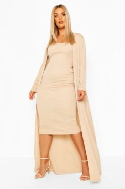 Plus Bandeau-Kleid Und Duster-Mantel -Stil Formen Verkäufe pzz65415 stone xl 3