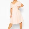 Plus Schulterfreies Wickel-Midikleid -Stil Formen Verkäufe pzz65493 blush xl