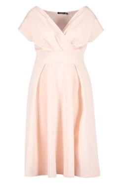 Plus Schulterfreies Wickel-Midikleid -Stil Formen Verkäufe pzz65493 blush xl 2