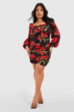 Plus Florales Gerafftes Kleid 8 Plus Florales Gerafftes Kleid -Stil Formen Verkäufe pzz67179 black xl 2