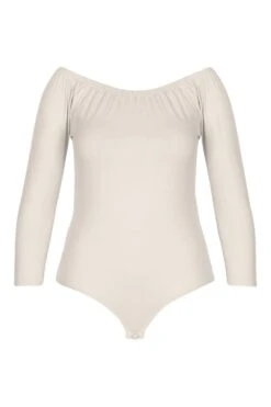 Plus Schulterfreier Langärmliger Basic-Body -Stil Formen Verkäufe pzz67468 stone xl 2