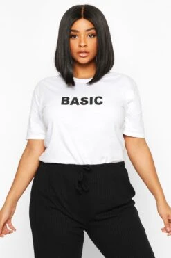 Plus 'Basic' T-Shirt -Stil Formen Verkäufe pzz68828 white xl 3