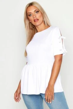 Plus Kitteloberteil Mit Geschnürten Ärmeln