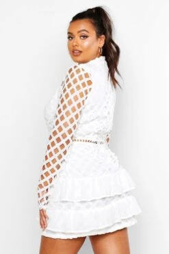 Plus Hochgeschlossenes Premium Statement Rüschenkleid -Stil Formen Verkäufe pzz70759 black xl 1