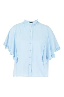 Plus Rüschen-Bluse Mit Weiten Ärmeln -Stil Formen Verkäufe pzz72153 sky xl 2