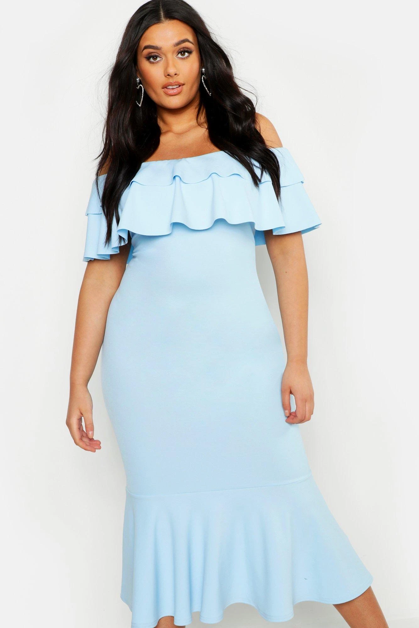 Plus Rüschen-Midikleid 6 Plus Rüschen-Midikleid – Bild 4