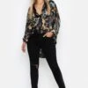 Plus Oversize Hemd Aus Satin Mit Print 1 Plus Oversize Hemd Aus Satin Mit Print -Stil Formen Verkäufe pzz74150 black xl