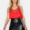 Plus Trägertop Mit Spitzenborte -Stil Formen Verkäufe pzz74347 red xl