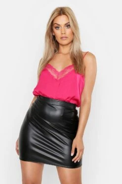 Plus Trägertop Mit Spitzenborte -Stil Formen Verkäufe pzz74347 red xl 3