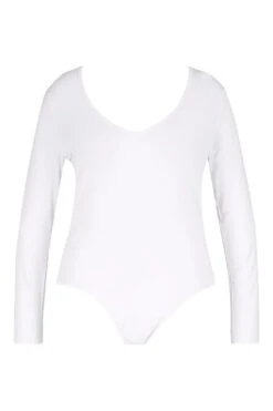Plus Langärmliger Basic Body Mit V-Ausschnitt 8 Plus Langärmliger Basic Body Mit V-Ausschnitt -Stil Formen Verkäufe pzz74387 white xl 2