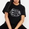 Plus T-Shirt Mit Lippen-Print Und Slogan 1 Plus T-Shirt Mit Lippen-Print Und Slogan -Stil Formen Verkäufe pzz74685 black xl