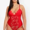 Plus Body Aus Satin Und Spitze -Stil Formen Verkäufe pzz75789 red xl