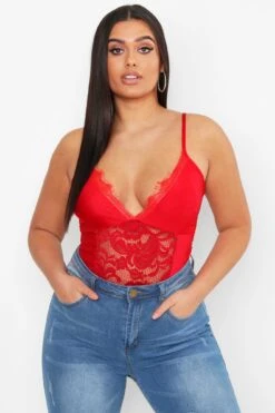 Plus Body Aus Satin Und Spitze -Stil Formen Verkäufe pzz75789 red xl 3