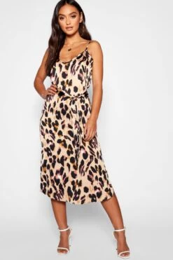 Petite Midikleid Mit Leopardenprint