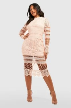 Plus Midikleid Aus Spitze -Stil Formen Verkäufe pzz78698 blush xl 3