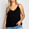 Plus Trägertop Mit Knopf-Detail 1 Plus Trägertop Mit Knopf-Detail -Stil Formen Verkäufe pzz80169 black xl