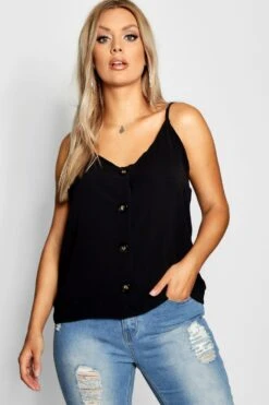 Plus Trägertop Mit Knopf-Detail