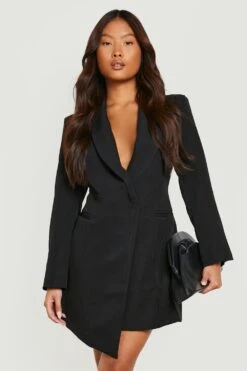 Petite Asymmetrisches Blazer-Kleid 8 Petite Asymmetrisches Blazer-Kleid -Stil Formen Verkäufe pzz84951 black xl 2
