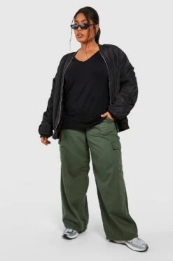 Plus Langärmliges Basic T-Shirt -Stil Formen Verkäufe pzz92506 black xl 2