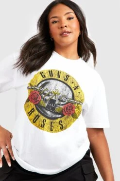 Plus T-Shirt Mit Guns N Roses Print -Stil Formen Verkäufe pzz92663 white xl 3