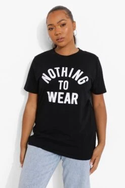 Plus T-Shirt Mit Nothing To Wear Slogan