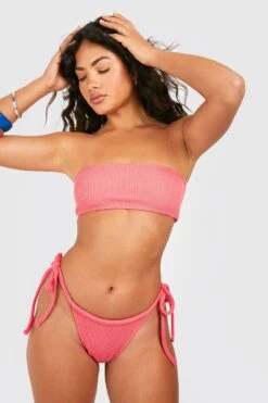 Bikinihose In Knitteroptik Mit Seitlicher Bindung -Stil Formen Verkäufe szz84834 pink xl 2