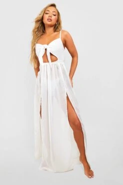 Essentials Cut-Out Maxi-Strandkleid