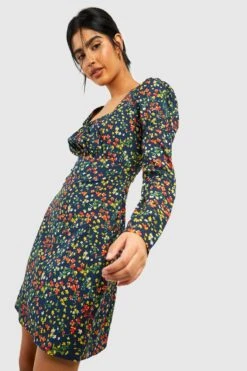 Tall Florales Minikleid -Stil Formen Verkäufe tzz91990 black xl 2